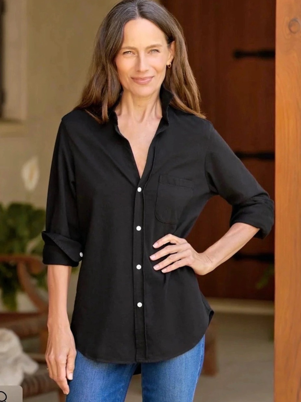 Frank & Eileen Waverly Black Button Down Shirt Like New